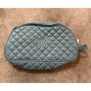 Cheerleader Quilted Blue Shoe Bag w/ Handle, Zipper Closure, Polyester 11x11x4